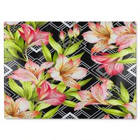 Benjamin Tate Design Bright Plants On Geometric Glass Chopping Board in Natural