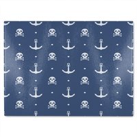 Benjamin Tate Design Anchor With Skull & Bones Glass Chopping Board in Natural