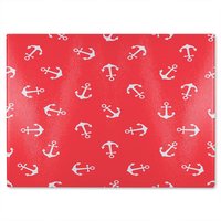 Benjamin Tate Design Anchors On Red Glass Chopping Board in Natural