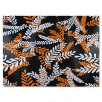 Benjamin Tate Design White & Orange Olive Leaves Glass Chopping Board in Natural