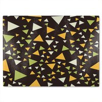 Benjamin Tate Design Yellow Green Triangles Glass Chopping Board in Natural