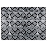 Benjamin Tate Design Geometric Line Pattern Glass Chopping Board in Natural