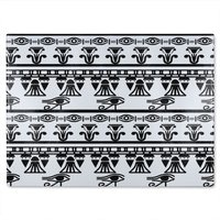 Benjamin Tate Design Egyptian Eye Of Horus Heiroglyphs Glass Chopping Board in Natural