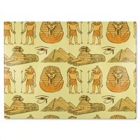 Benjamin Tate Design Egyptians & Sphinx Glass Chopping Board in Natural