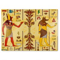Benjamin Tate Design Egyptian Drawings Glass Chopping Board in Natural