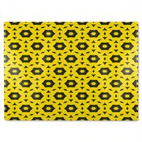Benjamin Tate Design Yellow & Black Geometric Pattern Glass Chopping Board in Natural