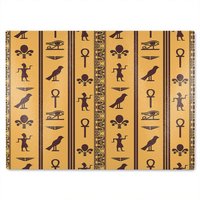 Benjamin Tate Design Eye Of Horus Pharaoh Flowers Pyramid Bird Ankh Glass Chopping Board in Natural