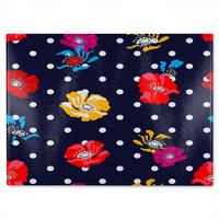 Benjamin Tate Design Flowers & Spots Glass Chopping Board in Natural