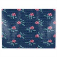 Benjamin Tate Design Roses & Spots Print Glass Chopping Board in Natural