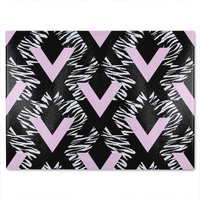 Benjamin Tate Design Geometric Animal Print Glass Chopping Board in Natural