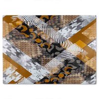 Benjamin Tate Design Geometric Snake Skin & Patterns Glass Chopping Board in Natural