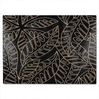 Benjamin Tate Design Lined Flower Print Glass Chopping Board in Natural