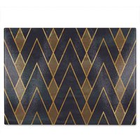 Benjamin Tate Design Gold Geometreic Lines Glass Chopping Board in Natural
