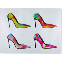 Benjamin Tate Design Geometric High Heels Glass Chopping Board in Natural