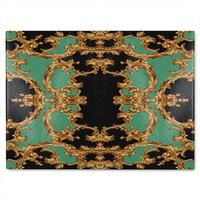 Benjamin Tate Design Black & Green Baroque Glass Chopping Board in Natural