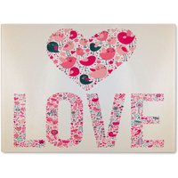 Benjamin Tate Design Love Hearts Glass Chopping Board in Natural