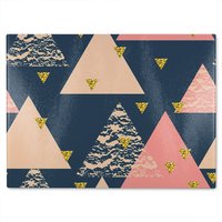 Benjamin Tate Design Triangle Pattern Glass Chopping Board in Natural
