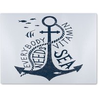 Benjamin Tate Design Everybody Needs Vitamin Sea Glass Chopping Board in Natural