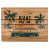 Benjamin Tate Design California Wave Patrol Glass Chopping Board in Natural