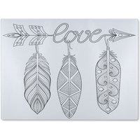 Benjamin Tate Design Bohemian Arrow Glass Chopping Board in Natural