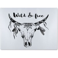 Benjamin Tate Design Boho Chic Fashion Glass Chopping Board in Natural