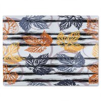 Benjamin Tate Design Cute Autumn Leaves Glass Chopping Board in Natural