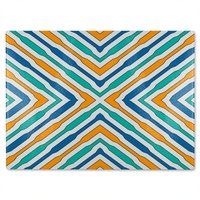 Benjamin Tate Design Ethnic Geometric Figures Glass Chopping Board in Natural