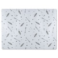 Benjamin Tate Design Feathers & Arrows In Boho Style Glass Chopping Board in Natural