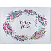 Benjamin Tate Design Follow Your Heart Glass Chopping Board in Natural