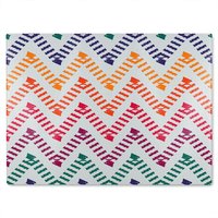 Benjamin Tate Design Freehand Horizontal Zigzag & Chevron Stripes Glass Chopping Board in Natural
