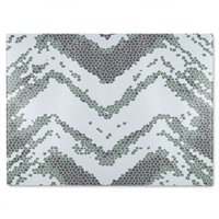 Benjamin Tate Design Grunge Lines Glass Chopping Board in Natural
