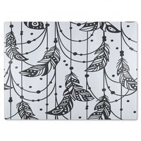 Benjamin Tate Design Hand Drawn Bohemian Chic Style Glass Chopping Board in Natural