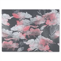 Benjamin Tate Design Imprints Flowers & Leaves Of Wild Rose Glass Chopping Board in Natural