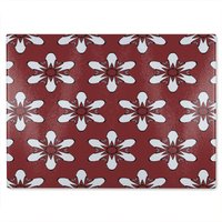 Benjamin Tate Design Modern Decorative Floral Pattern Glass Chopping Board in Natural