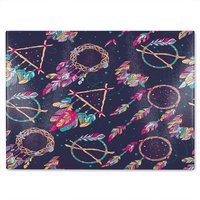 Benjamin Tate Design Pattern With Different Dream Catcher Amulet Glass Chopping Board in Natural