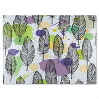 Benjamin Tate Design Spotted Coloured Feather Glass Chopping Board in Natural