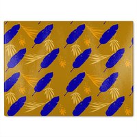 Benjamin Tate Design Trendy Tropical Glass Chopping Board in Natural
