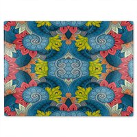 Benjamin Tate Design Tribal Pattern Ethnic Glass Chopping Board in Natural