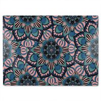 Benjamin Tate Design Mandalas Pattern Glass Chopping Board in Natural