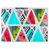 Benjamin Tate Design Aztec & Tropical Palm Leaves Glass Chopping Board in Natural