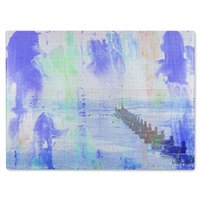 Benjamin Tate Design Beach Blue Glass Chopping Board in Natural