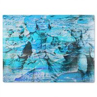 Benjamin Tate Design Battle Of Britain Men Marching Glass Chopping Board in Natural