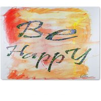 Benjamin Tate Design Be Happy Glass Chopping Board in Natural