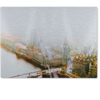 Benjamin Tate Design Big Ben In The Mist Glass Chopping Board in Natural