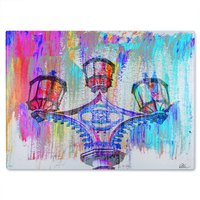 Benjamin Tate Design Big Ben Street Lamps Glass Chopping Board in Natural