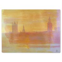 Benjamin Tate Design Big Ben Yellow Mist Glass Chopping Board in Natural