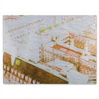 Benjamin Tate Design Chimney Tops Brown Glass Chopping Board in Natural