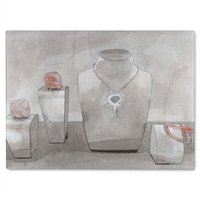 Benjamin Tate Design Elegance Glass Chopping Board in Natural