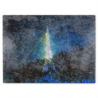 Benjamin Tate Design Eiffel Tower & Bark Glass Chopping Board in Natural