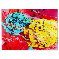 Benjamin Tate Design Roses Glass Chopping Board in Natural